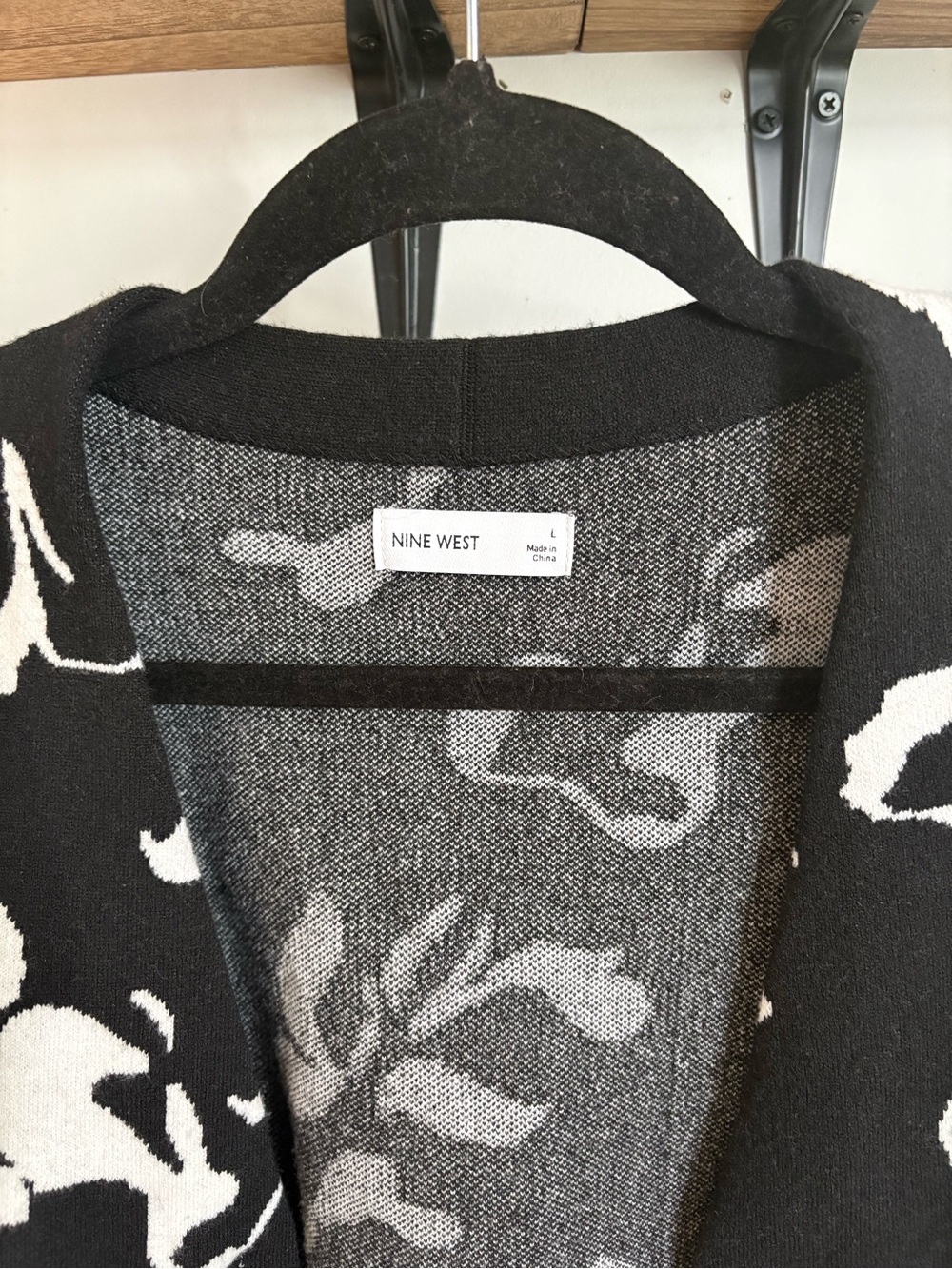 Nine West Black and White Floral Knit Sweater - Picture 2 of 2